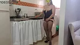 latina maid fucks in sheer lingerie