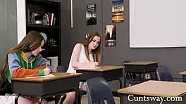 TAKING ADVANTAGE OF LESBIAN NERD TEEN 18+ WITH INTENSE LICKING