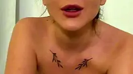 busty teen 18+ loves sucking big fat dick - pov blowjob