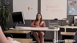 TAKING ADVANTAGE OF LESBIAN NERD TEEN 18+ WITH INTENSE LICKING