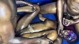 Tag Team Double Dick In All Holes Pussy And Mouth Filled With Big Black Long Socks