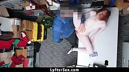 shoplifting suspect brought to back room after caught stealing on black friday sale