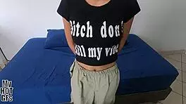 Hermosa Flaquita Maria Wants To Experiment And Gets Her Face Covered In Cum