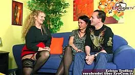 German Amateur Couple Explores First Threesome