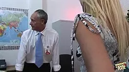 A bunch of guys banged two sluts anally with double penetration at work