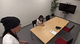 Cute Japanese teen with huge busty figure attends her first idol audition event