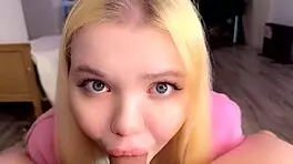 A Charming Student Caresses An Adult Man's Cock