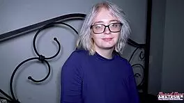 silver blonde coed annie archer sucks cock and gets wet pussy fucked