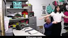 Shoplifter teen aria valencia blows officer and rides cock