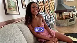 Hot brunette latina with natural boobs gives extreme rimjob and blowjob