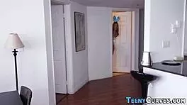 amateur gets ass cumshot in hardcore anal creampie scene, bubble butt bouncing wildly.