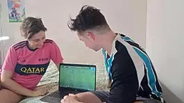 Football bet lost, she sucks monster cock
