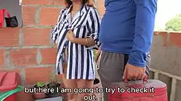 Latina Housewife Gets Plumber's Cum in Pussy While Husband Away