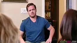 hey, lola fae and rachel rivers are hanging out with this immature guy, having some casual fun together