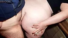 the fat ass of the secretary and the tiny dick close-up perspective