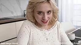 Blonde Gets Orgasm On Kitchen Table 😍