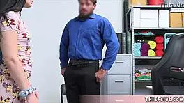 Pretty skinny sadie blake caught shoplifting and now its time for that tiny teen pussy to pay.