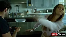 Cheating wife sucks big dick and fucks teen boy with Charlie Forde and Nick Strokes