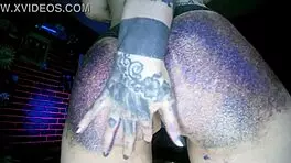 Big butt oil massage with colourful glitters and sensual touch