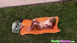 naughty girl gets corrupted in bikini on balcony