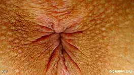 The suggestive pulsating orgasm comes with tight anal contractions, close-up asshole view, teen anal assfucking.