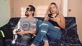 Girlfriend Teases With Head Rub Then Gets Mouth Fucked Hard And Swallows Cum