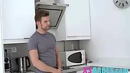 Tiny teen maintenance worker Alexa Flexy takes care of old guy