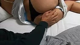 Latina couple shares bed ends in sex