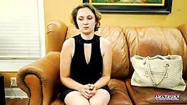 Brunette coed Nikki P gives a deep rimjob and BJ to a juicy cock to ride