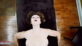 Brunette coed Nikki P gives a deep rimjob and BJ to a juicy cock to ride