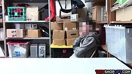 Mall cop milf blackmails young guy for sex