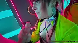 Public Sloppy Deepthroat in a Rave Bathroom