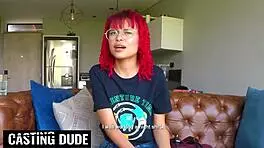 petite redhead latina teen 18+ stretched by big cock in fake job interview