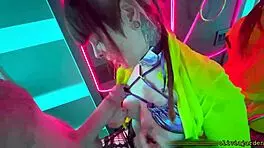 Public Sloppy Deepthroat in a Rave Bathroom