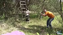 myfirstpublic cute curvy teen 18+ titty fucking in the field