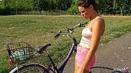 SKINNY German Latina Teen Christy Ley Gives RISKY OUTDOOR FUCK with Stranger!