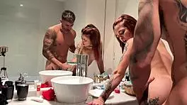 Hot creampie in roommates tight pussy with rough doggystyle and squirting