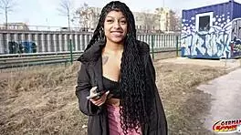 German Scout - Latina Ebony Vicky Menage With Big Saggy Tits Pick Up For Casting Fuck