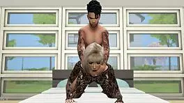 Girl fucked hard doggystyle in lingerie