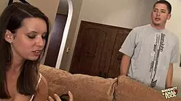 He cums quickly as she sucks his huge rough cock