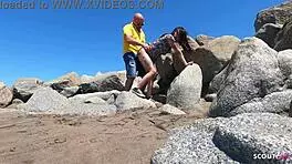 Inked nymphomaniac latina teen seduces driver at public beach