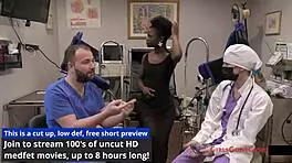 My petite brunette neighbors Rina Arem does my first gyno exam.