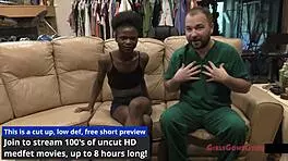 My petite brunette neighbors Rina Arem does my first gyno exam.