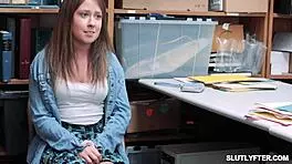 Liv's ebony pussy gets pounded by the officer's huge cock at work?