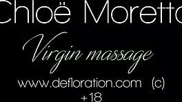 cute virgin lesbian masseuse chloe moretta gives sarah pipetka a wet pussy massage leading to defloration