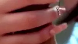 asian brunette comes to room to drink milk