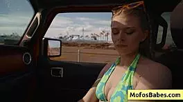 Sexy Blonde Teen Seduces Friend In Car