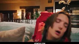 Axel haze couldnt wait to come home and jerk off on the living room couch but stepmom gets home