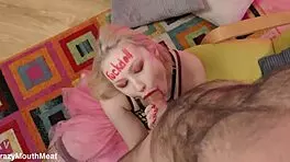 Blonde Sara Bork Endures Intense Face Fucking with a Massive Cock in a Rough Session