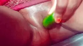 hey, check out this indian housewife getting fucked by a cucumber on the ranch! 🍆